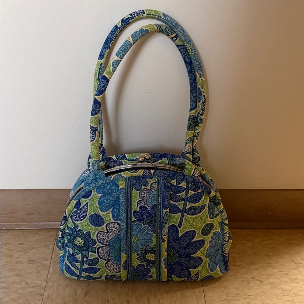 Floral Blue and Green Vera Bradley Women's Bowler Bag